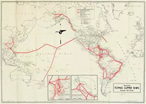 Royal Aeronautical Society Framed Print Collection: Pan American Airways route map