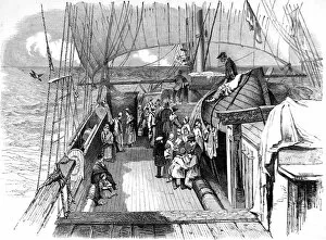 Galley Collection: Passengers on the deck of an Emigrant Ship, 1849