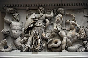 Hellenistic Collection: Pergamon Altar. Hecate fighting against the giant Klytios ne