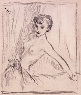 Breasts Collection: Pin-up preliminary sketch by David Wright