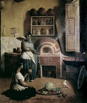 Up Right Collection: PINGRET, Edouard (1788-1875). Cocina Poblana