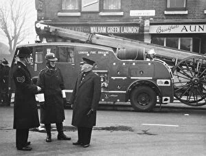 Police Collection: Police and Fire Brigade attending a fire at Chelsea FC