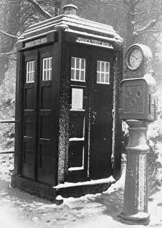Famous Collection: Police Public Call Box in the snow, London