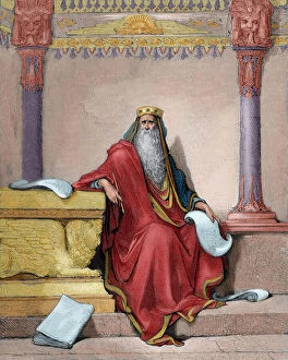 Contemporary Collection: Portrait of King Solomon (c. 1011-c. 928 BC). Engraving by Gus