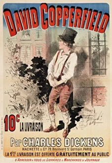 Charles Dickens Pillow Collection: Poster advertising David Copperfield, French edition