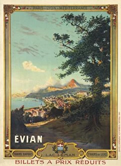 Geneva Mouse Mat Collection: Poster advertising Evian les Bains