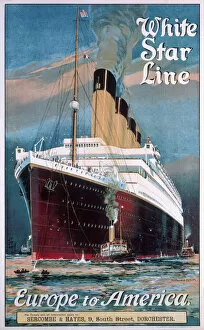 Cruise Collection: Poster advertising the White Star Line, Europe to America