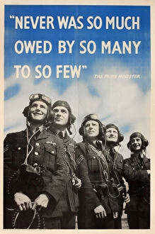 Winston Churchill Cushion Collection: Poster, Churchills praise for RAF Pilots