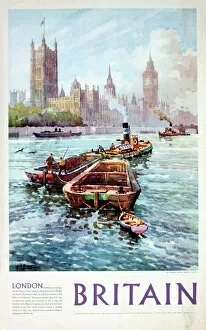 1954 Collection: Poster, River Thames at Westminster, London