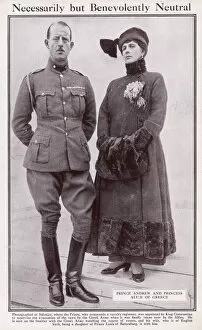 Corps Collection: Prince Andrew of Greece, with his wife, Princess Alice, daug
