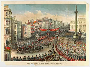 Thanksgiving Poster Print Collection: The Procession of HM Queen Victoria in Trafalgar Square