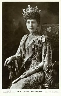 Queen Victoria Cushion Collection: Queen Alexandra - Downey Photograph on a postcard
