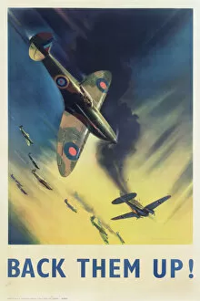 Spitfire Photo Mug Collection: RAF Poster, Back Them Up! WW2