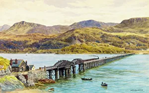 Railway Viaduct, Barmouth Print 1920s