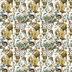 Wallpapers Collection: Repeating Pattern - Alice in Wonderland characters