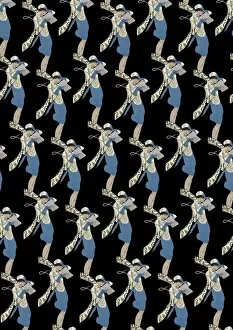 Abstract art Collection: Repeating Pattern - Art Deco Woman
