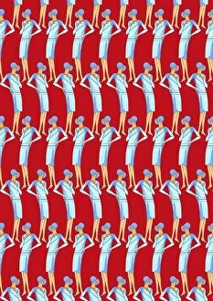 Textile art Collection: Repeating Pattern - Art Deco Women