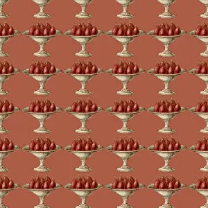 Wallpapers Collection: Repeating Pattern - Compote of Pears (red background)