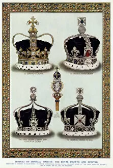 George Edwards Jigsaw Puzzle Collection: Royal crowns and sceptre
