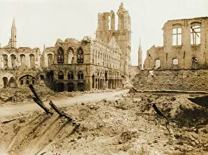 Destruction caused by the Great War Pillow Collection: Ruins of Ypres