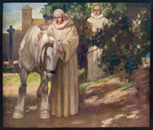 Monk Collection: Saint Columba with his horse