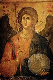 Athens Canvas Print Collection: Saint Michael Arcangel. Byzantine icon. XIV century. Greece