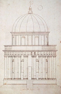 Drawings Metal Print Collection: San Pietro in Montorio. The Tempietto built by Donato Braman