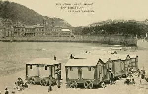 New Items from the Grenville Collins Collection Premium Framed Print Collection: San Sebastian, Spain - The Beach and the Casino - Beach Huts