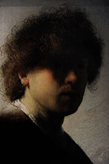 Rijksmuseum Collection: Self-portrait, 1628, by Rembrandt Harmenszoon van Rijn (1606