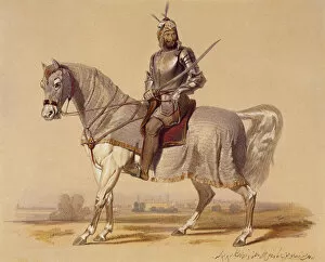 Delhi Collection: Sikh Warrior on Horse, India 1847 Date: 1847