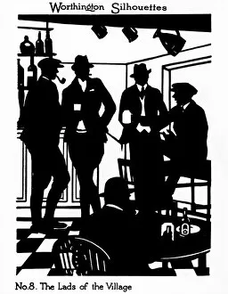 Harry Collection: Silhouette of men in a pub