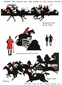 Horse Racing Fine Art Print Collection: Silhouettes of horses in sporting activities