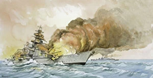 Fine Art Mouse Mat Collection: The Sinking of the Bismarck