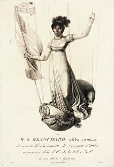 Napoleon Collection: Sophie Blanchard in balloon ascent, Milan