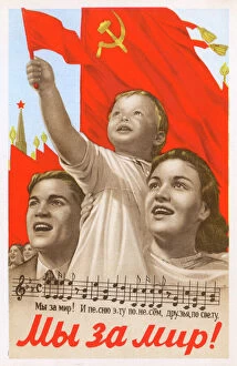 Related Images Photographic Print Collection: Soviet propaganda poster - We want Peace
