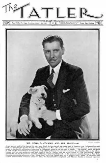 Film Poster Glass Place Mat Collection: Tatler cover - Ronald Colman and his Sealyham Terrier