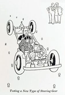 William Heath Mouse Mat Collection: Testing a new type of steering gear / W Heath Robinson