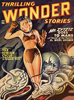 Magazines Collection: Thrilling Wonder Stories scifi magazine cover - THE IONIAN CYCLE