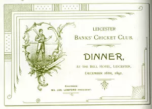 Related Images Collection: Ticket, Banks Cricket Club Dinner, Bell Hotel, Leicester