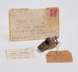 Label Collection: Titanic whistle and Turkish Bath ticket