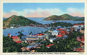 New Images from the Grenville Collins Collection Photographic Print Collection: U. S. Virgin Islands - St. Thomas - Town and French Village