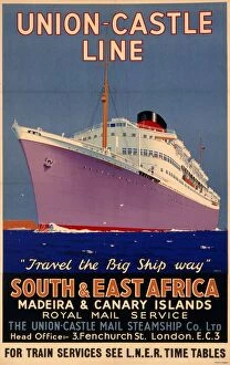 Related Images Collection: Union-Castle shipping line poster