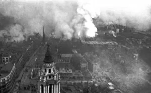 Smoky Collection: View of City fires from St Pauls Cathedral, WW2
