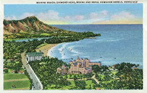 Honolulu Collection: Waikiki Beach and hotels, Honolulu, Hawaii, USA