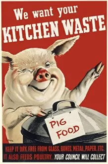 War Time Collection: Wartime pig food poster