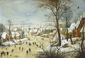 Skating Collection: Winter Landscape with skaters. Pieter Brueghel II, The Younger