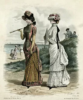 Victorian fashion trends Fine Art Print Collection: Women outdoors 1881
