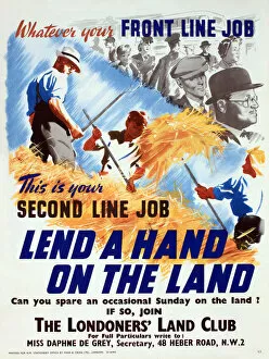Posters Glass Frame Collection: WW2 poster, Lend a Hand on the Land