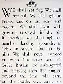 Editor's Picks: WW2 poster, We shall not flag, Winston Churchill speech