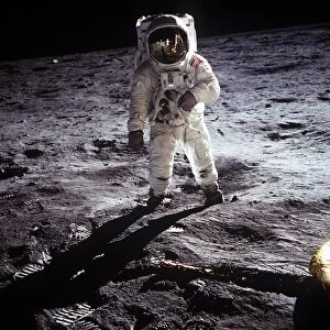Astronauts Photographic Print Collection: Buzz Aldrin on the Moon